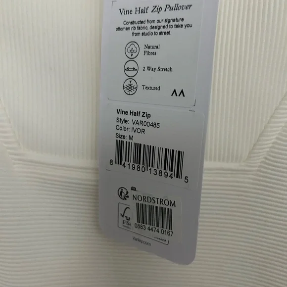 NWT Varley Vine half-zip cream Sweatshirt , M - Picture 6 of 9